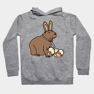 Funny Easter Bunny Ears and Eggs Capybara Hoodie